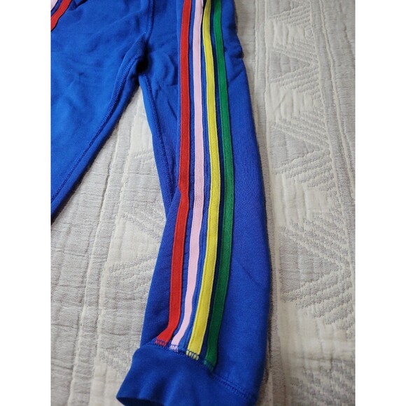 Hanna Andersson Rainbow Stripe Jogger Sweatpants Kids 120 cm (6–7Y) Blue - Picture 2 of 5